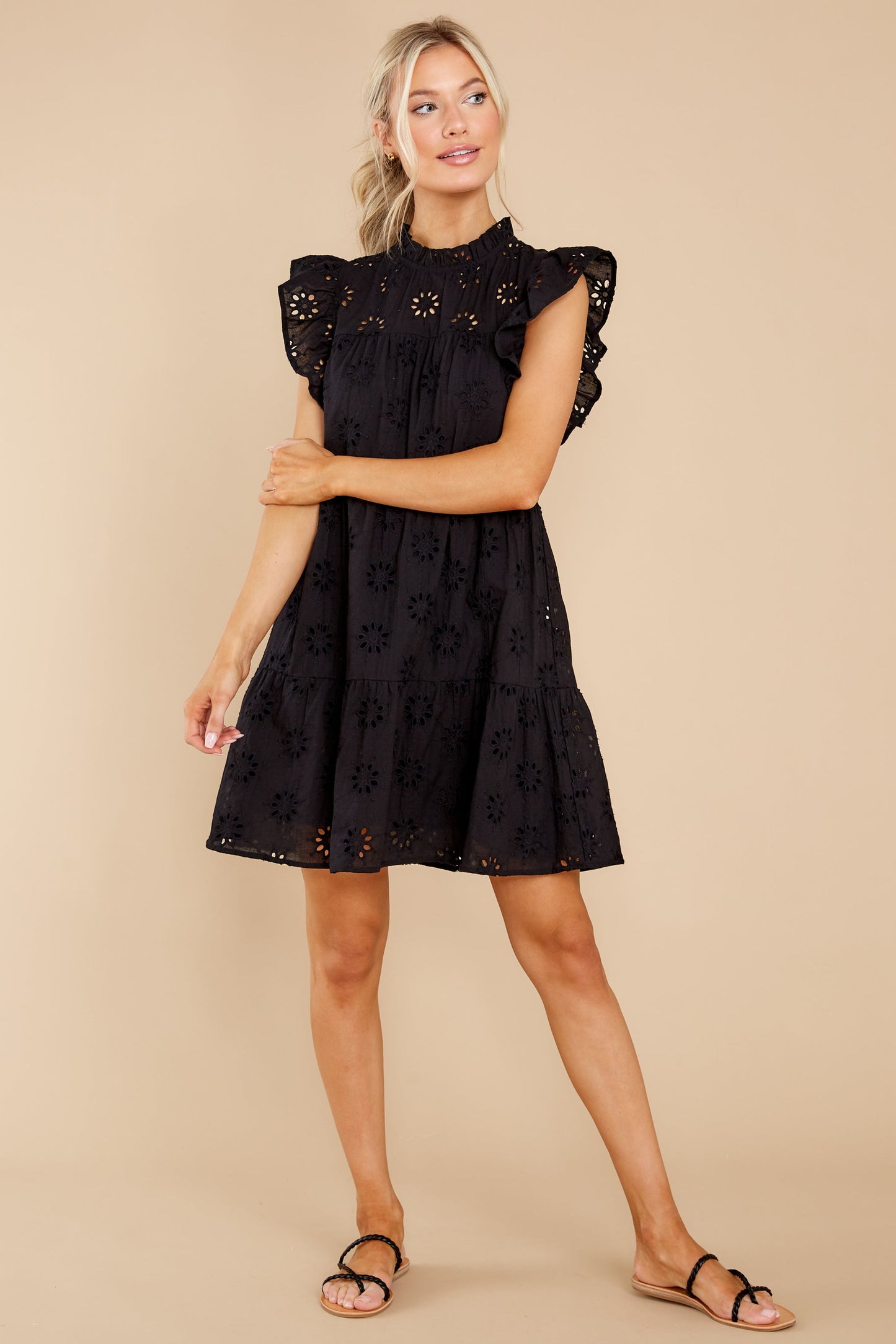 So Unreal Black Eyelet Dress