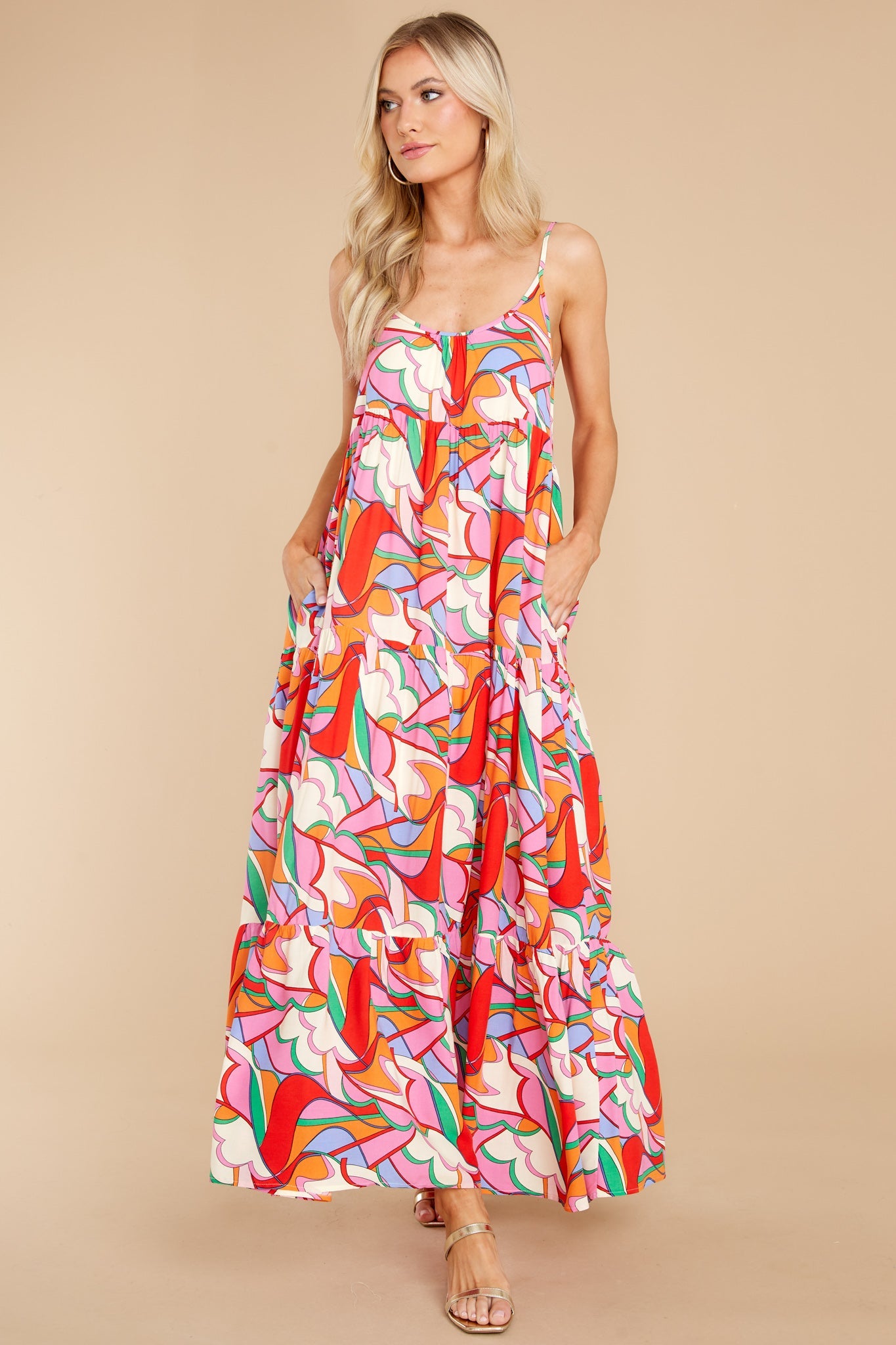 She's The Reason Pink Multi Print Maxi Dress