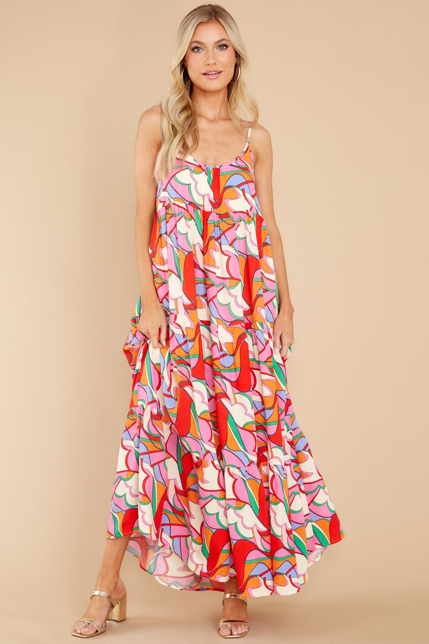 She's The Reason Pink Multi Print Maxi Dress