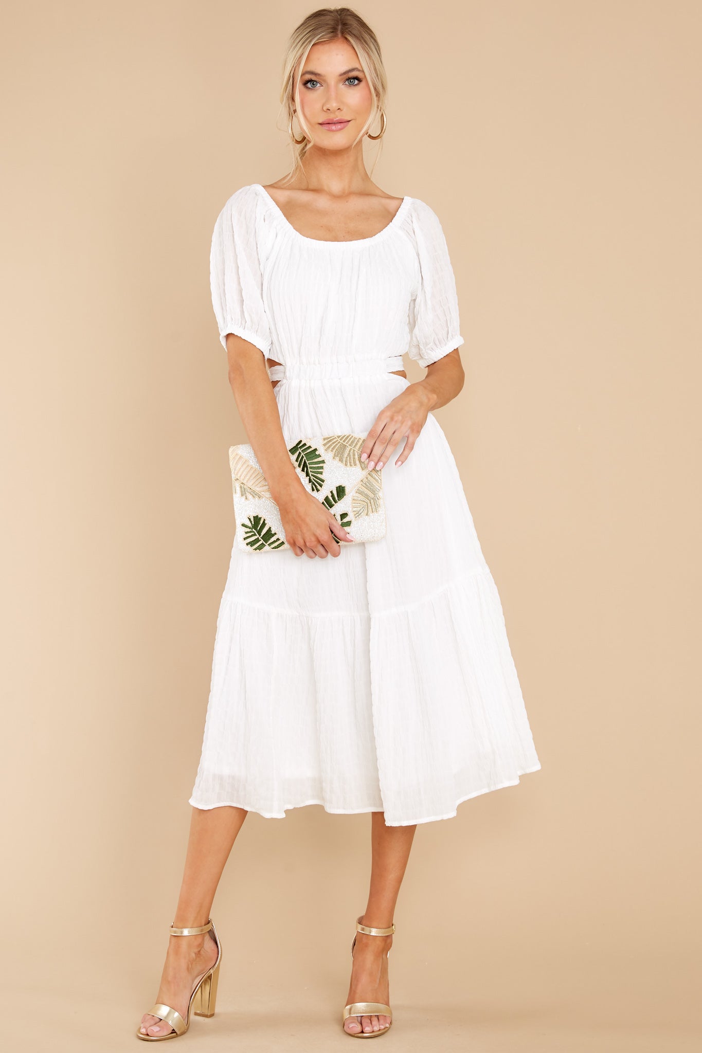 On A Lighter Note White Midi Dress