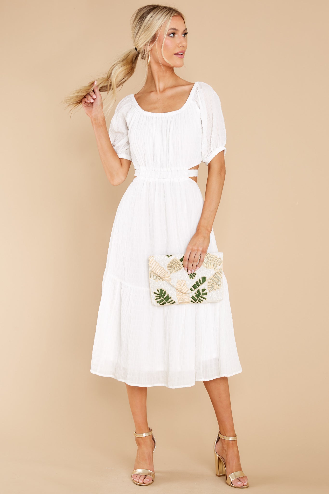 On A Lighter Note White Midi Dress
