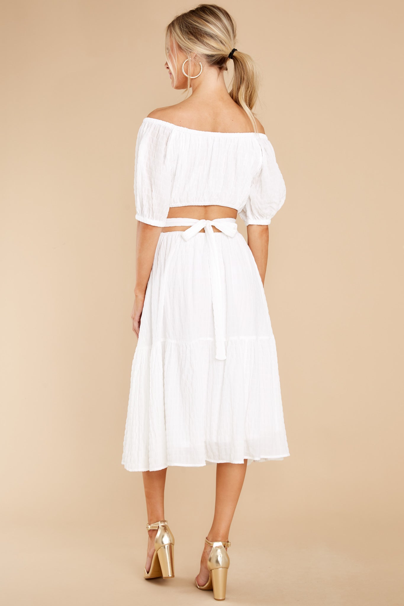 On A Lighter Note White Midi Dress