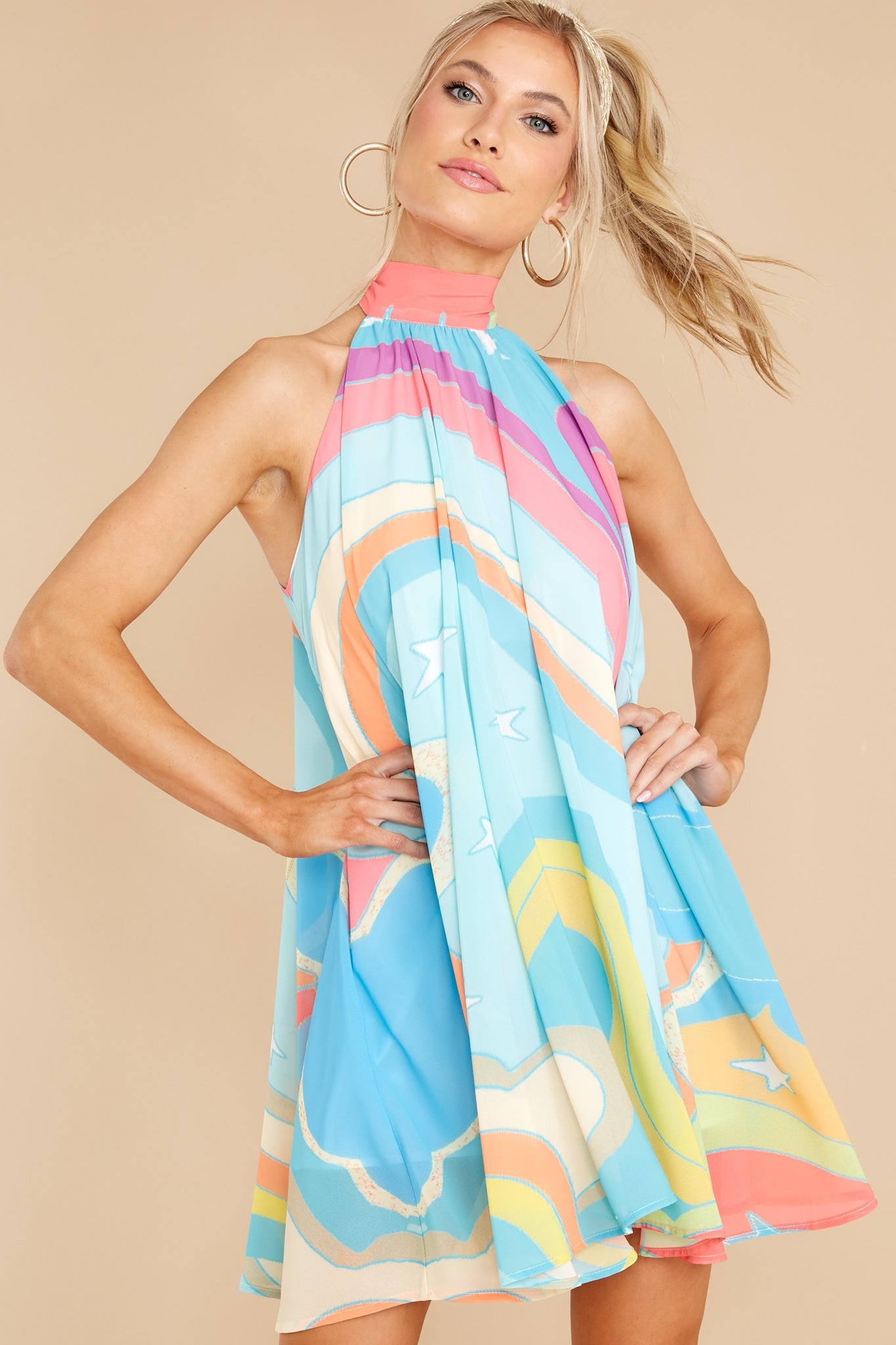 Dreams And Dreamers Pale Blue Multi Dress