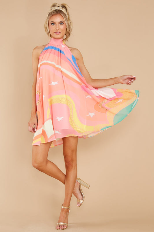 Dreams And Dreamers Peach Pink Multi Dress