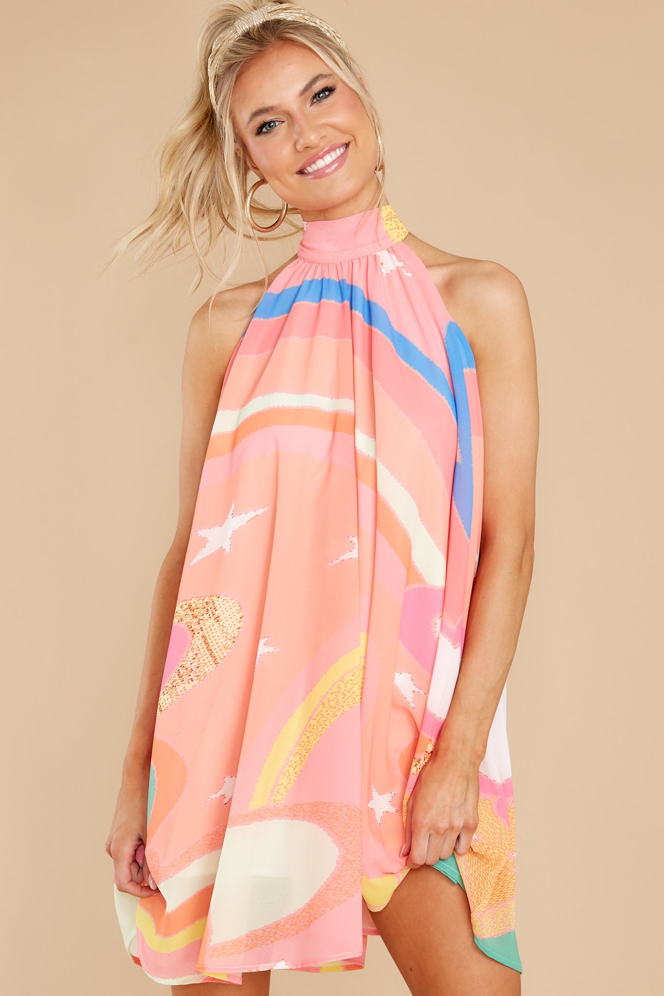 Dreams And Dreamers Peach Pink Multi Dress