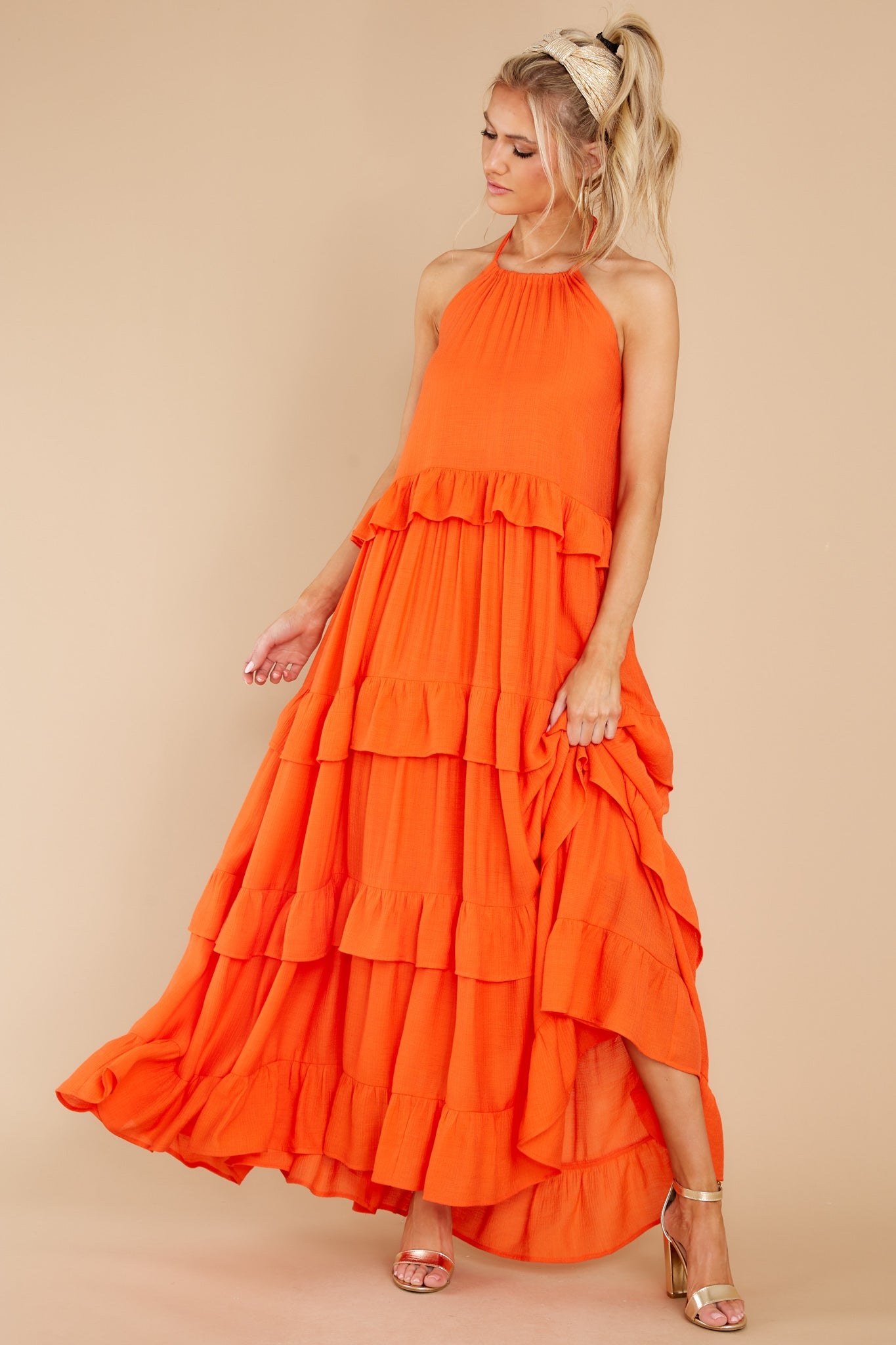 Sun Gazer Orange Maxi Dress