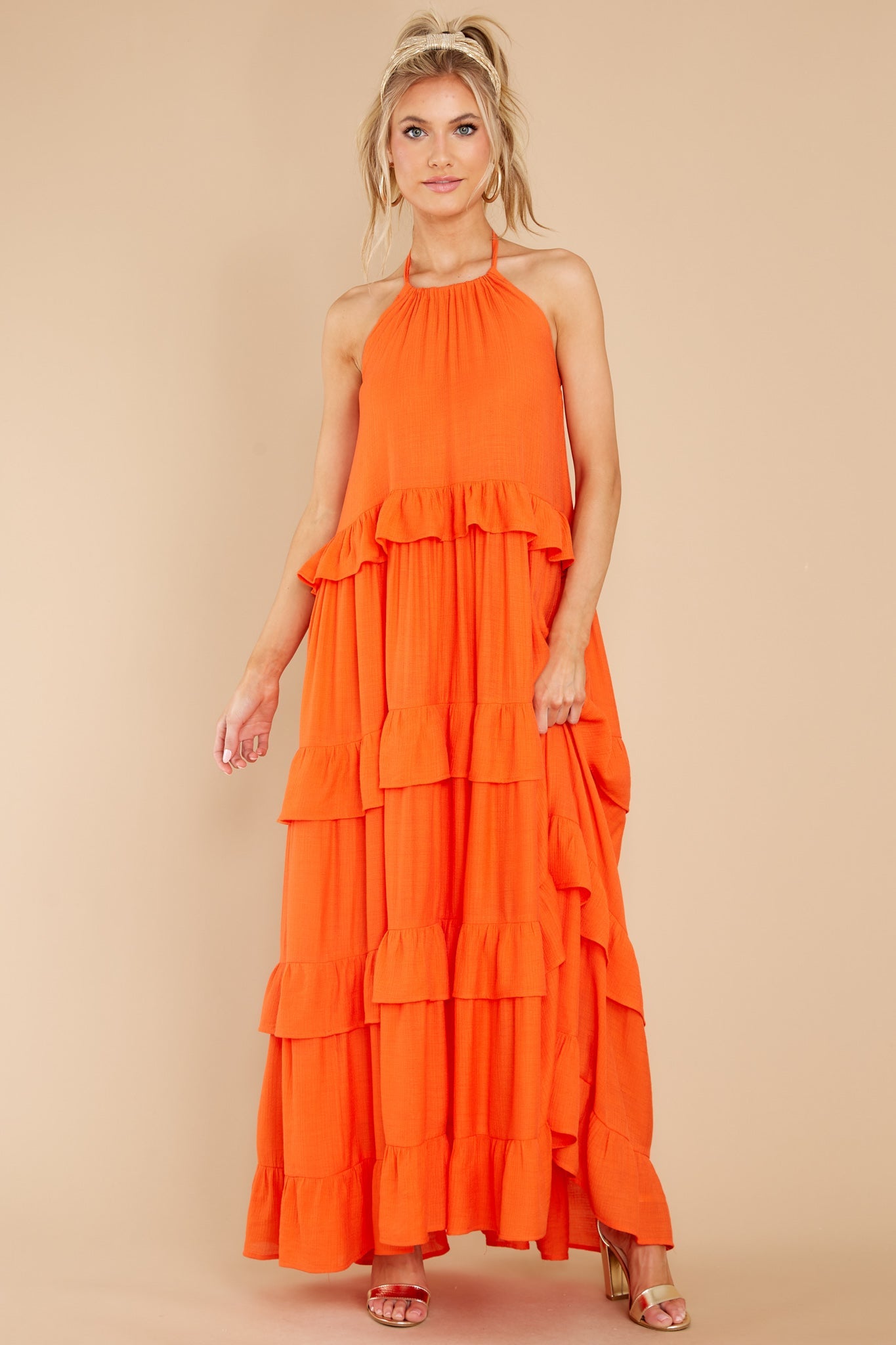 Sun Gazer Orange Maxi Dress