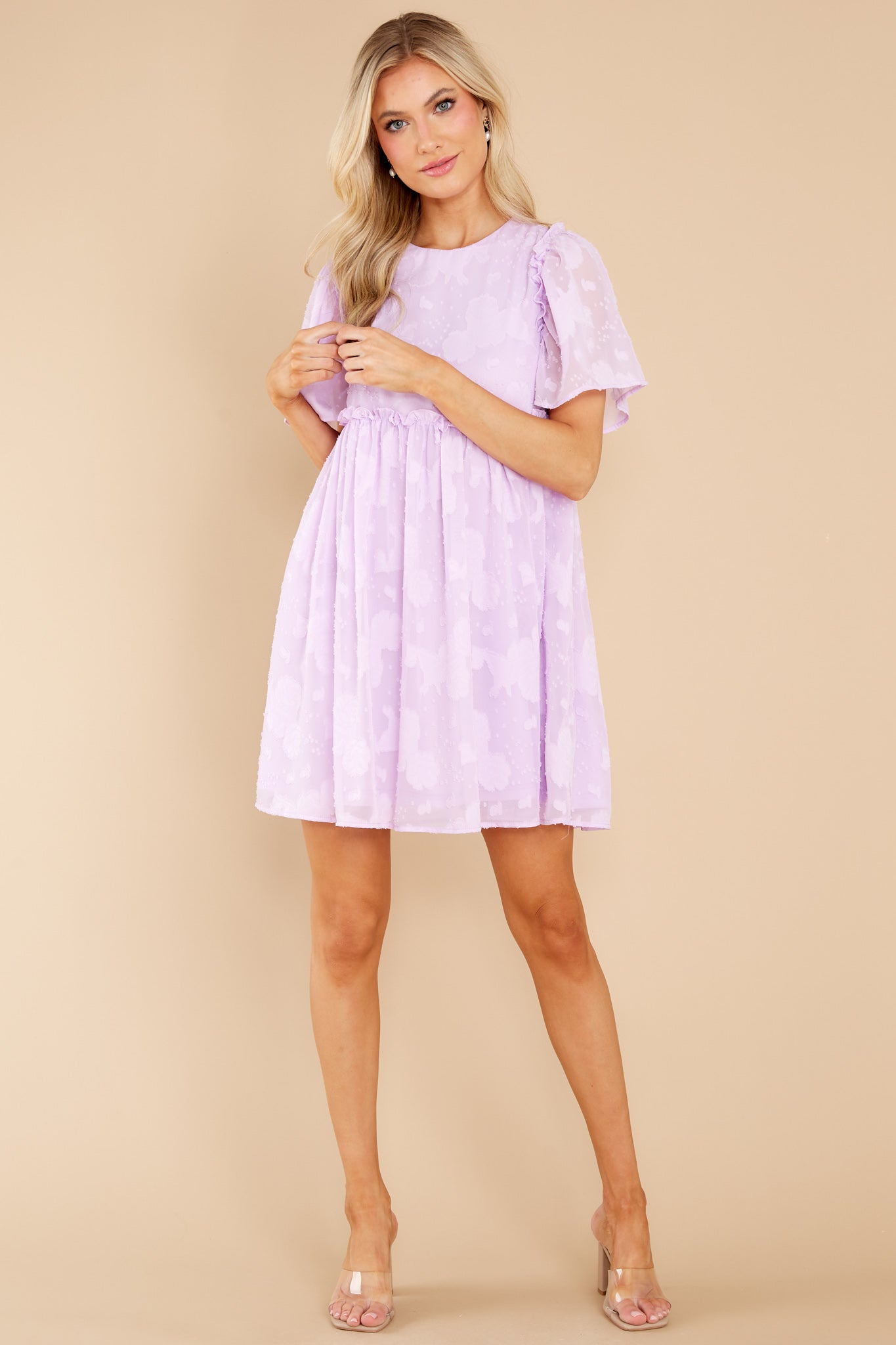 It's Your Turn Lavender Floral Print Dress