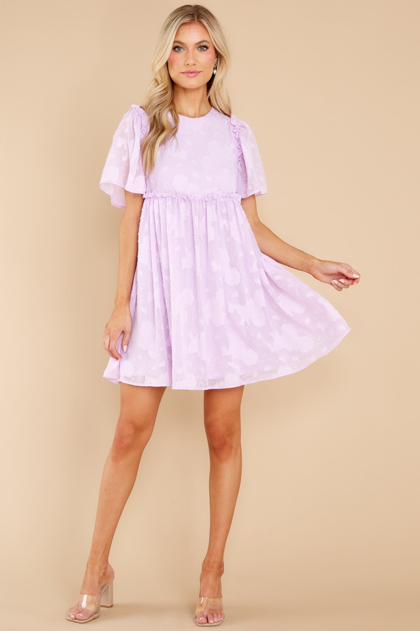 It's Your Turn Lavender Floral Print Dress