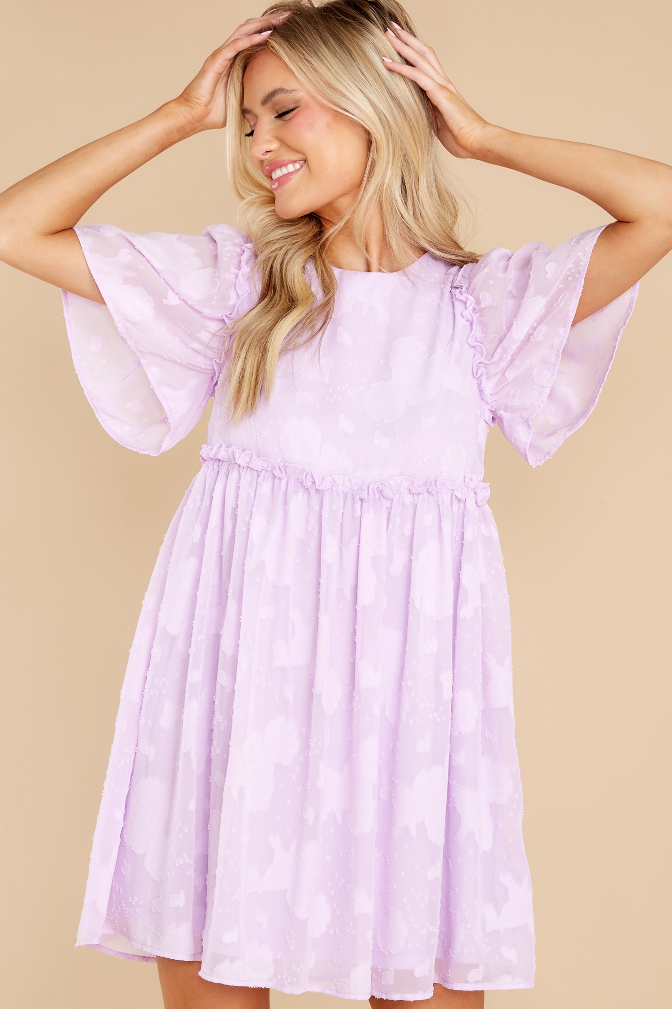 It's Your Turn Lavender Floral Print Dress