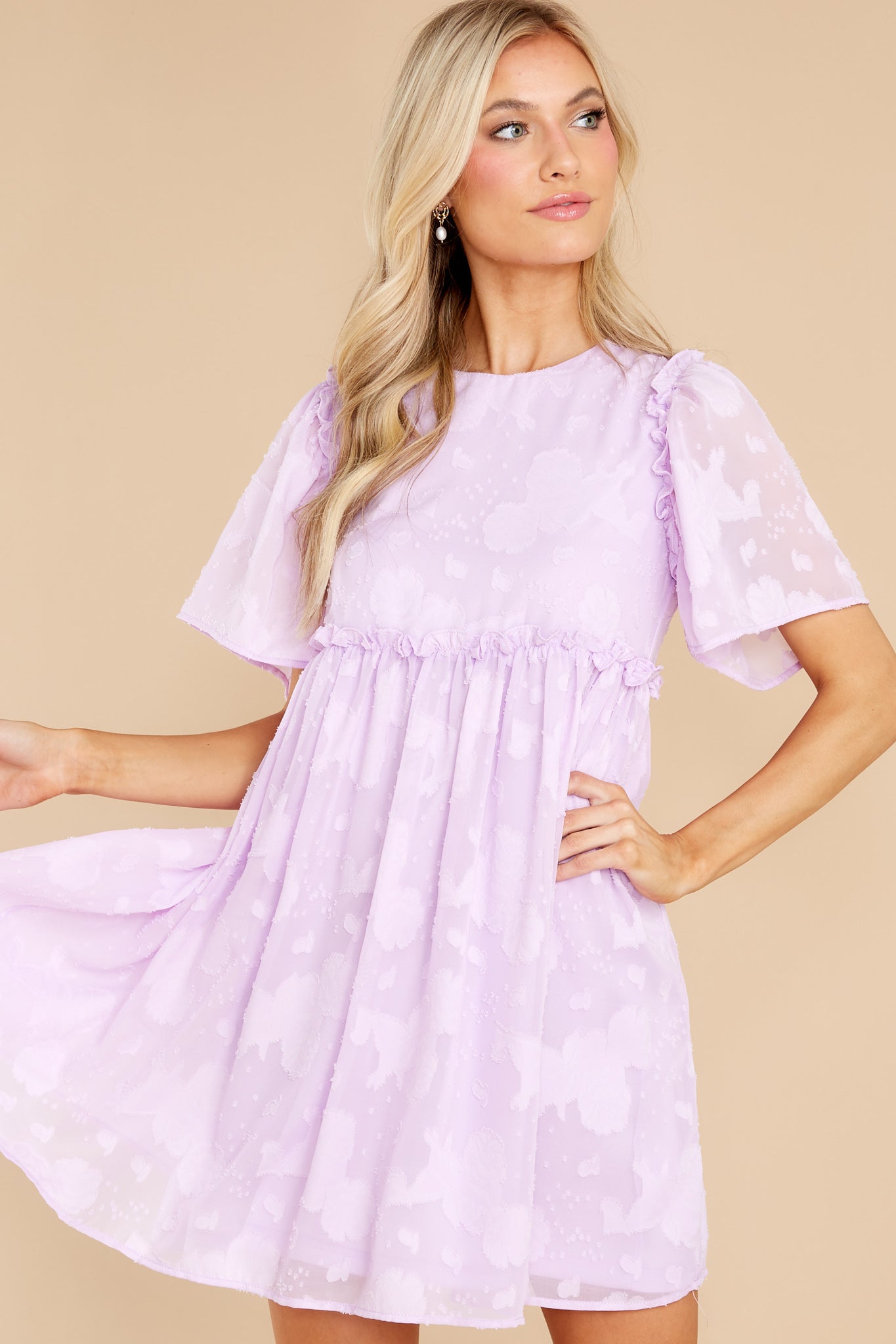 It's Your Turn Lavender Floral Print Dress