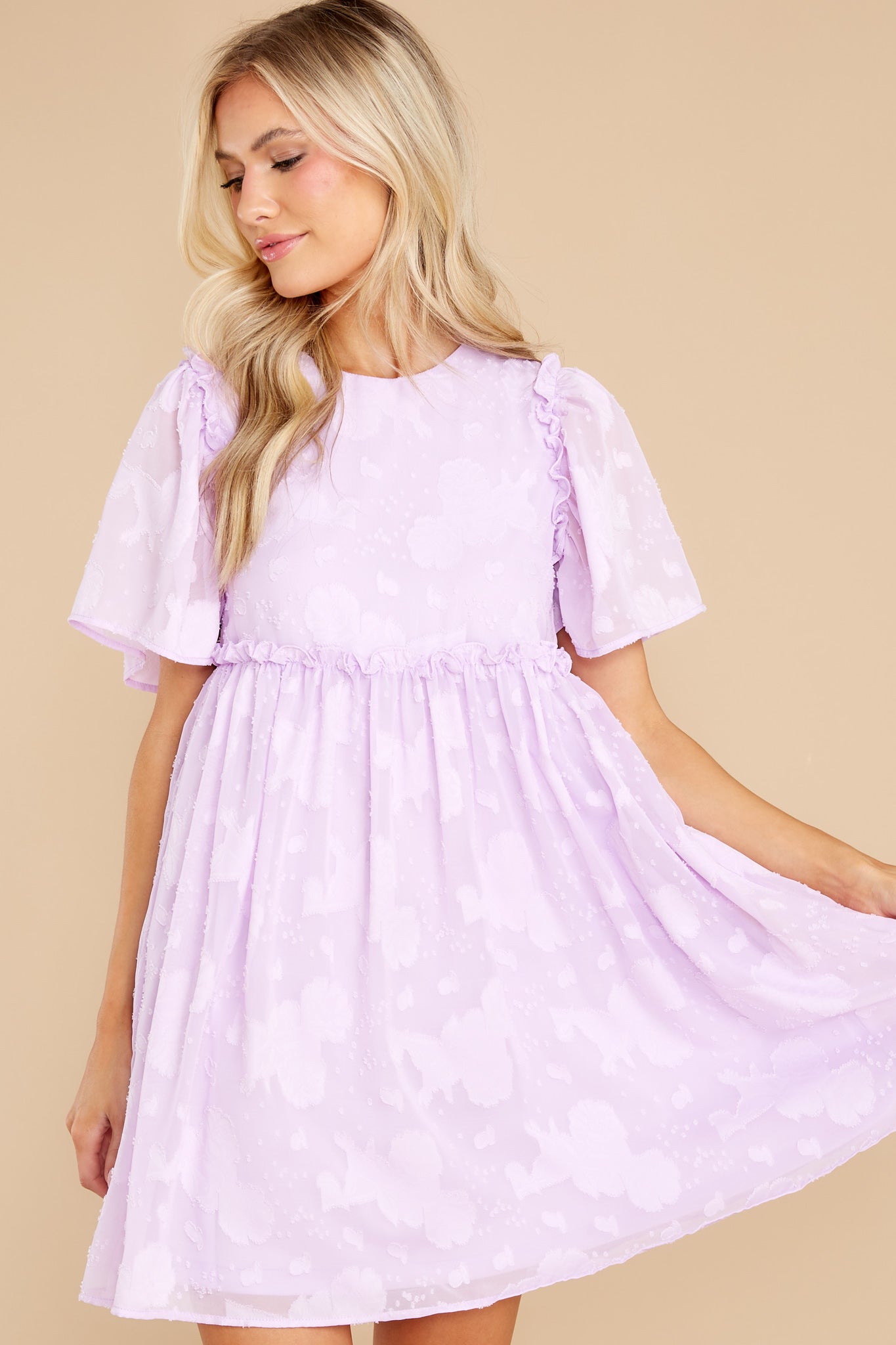 It's Your Turn Lavender Floral Print Dress