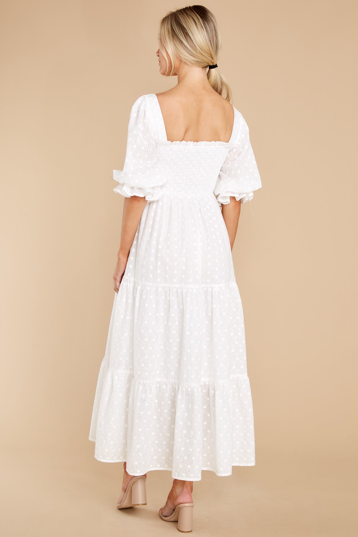 Standard Of Elegance White Midi Dress