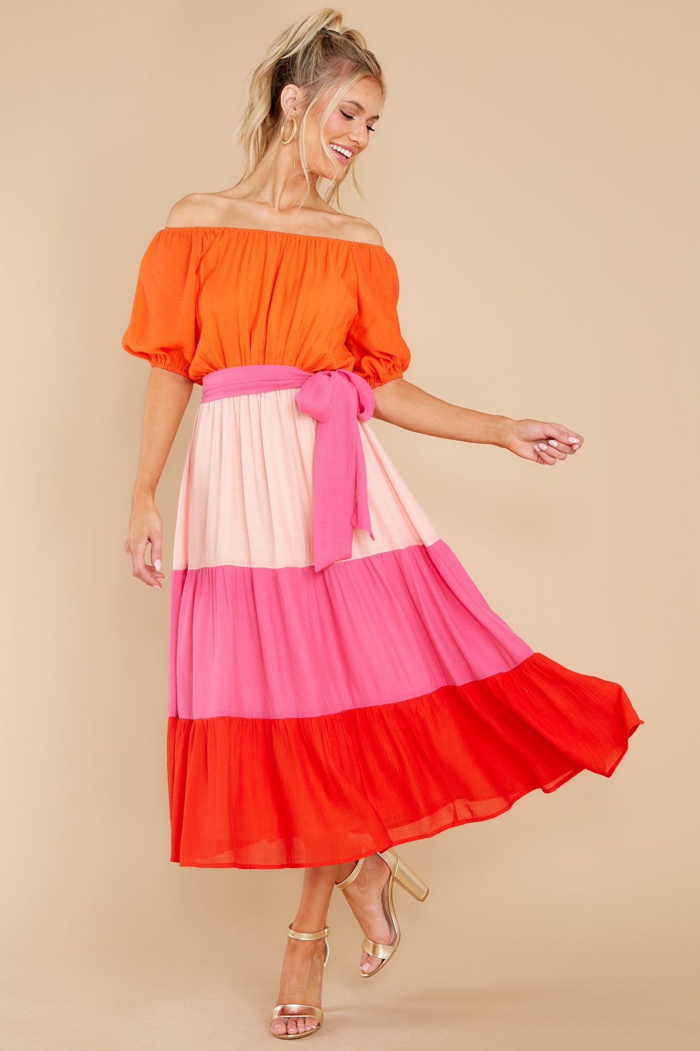 Instant Sparks Orange Multi Dress