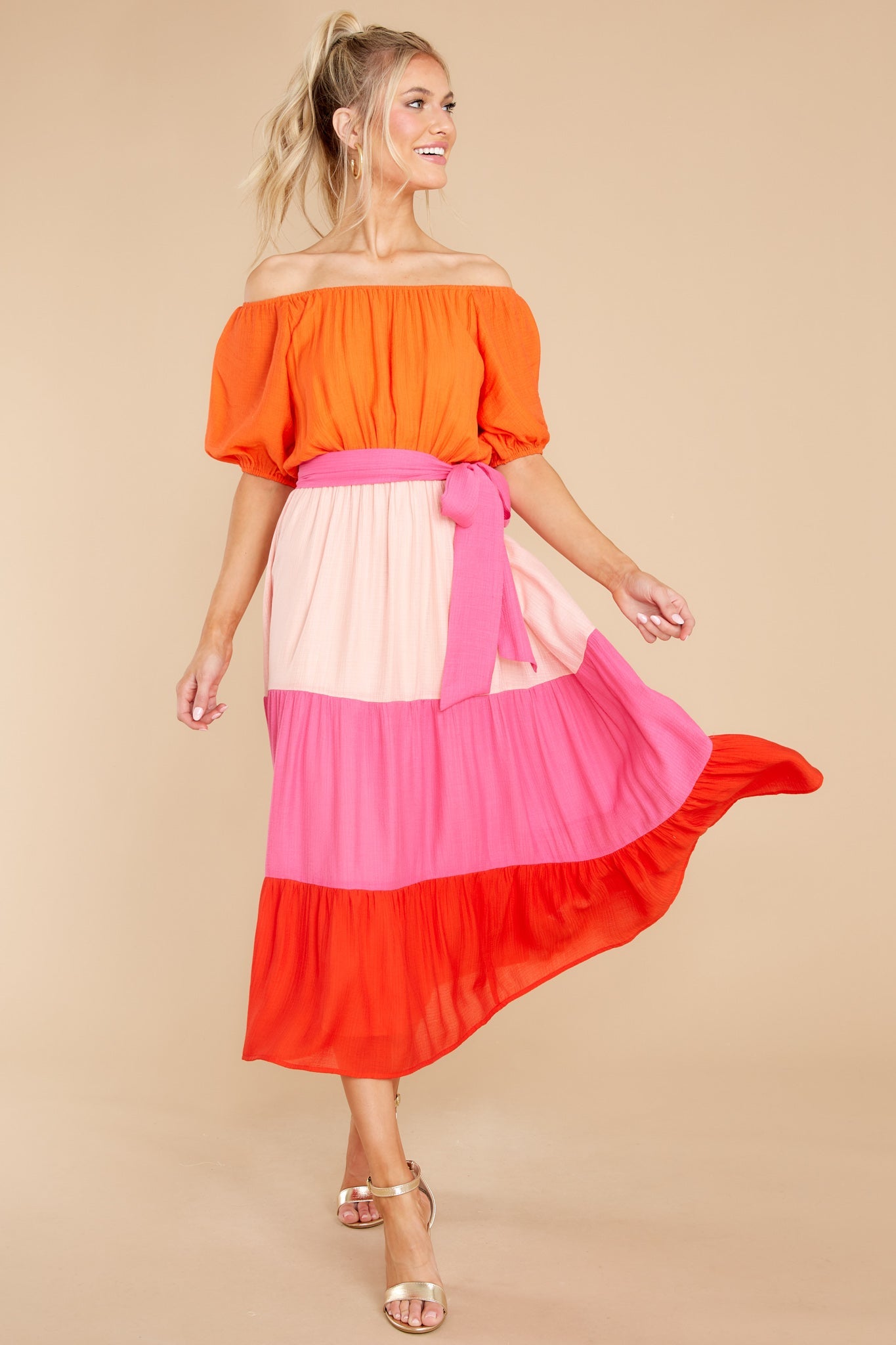 Instant Sparks Orange Multi Dress
