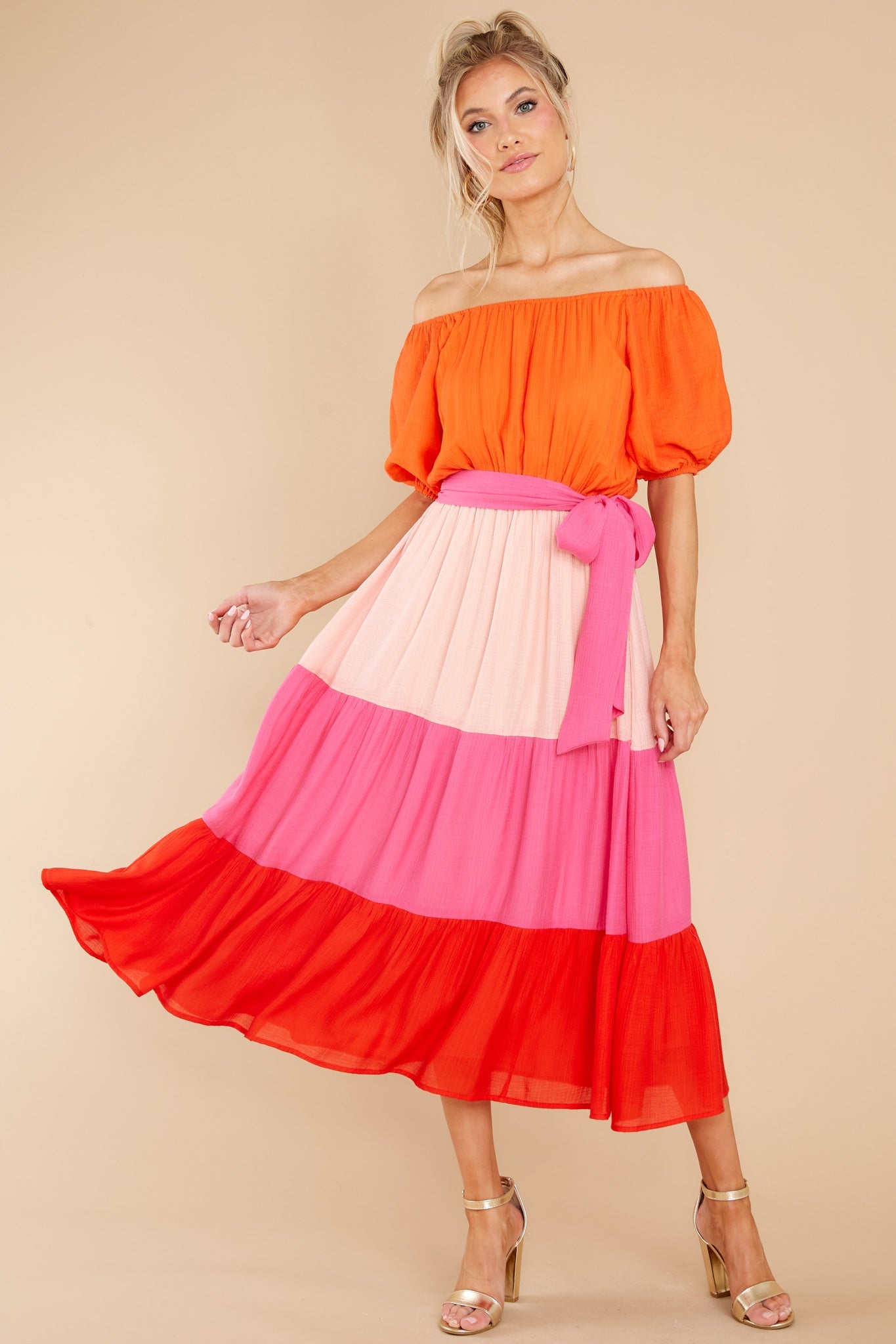 Instant Sparks Orange Multi Dress