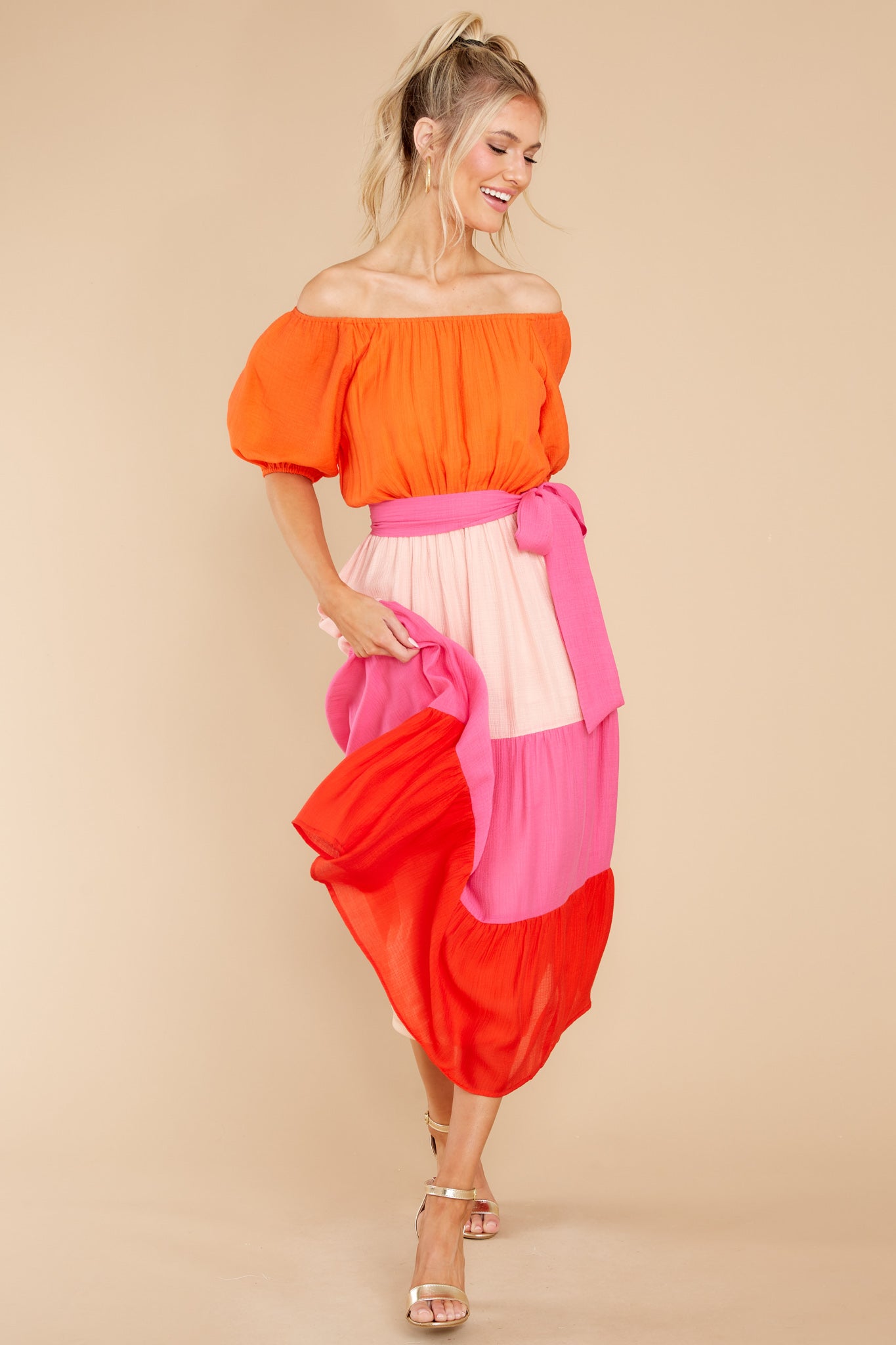Instant Sparks Orange Multi Dress