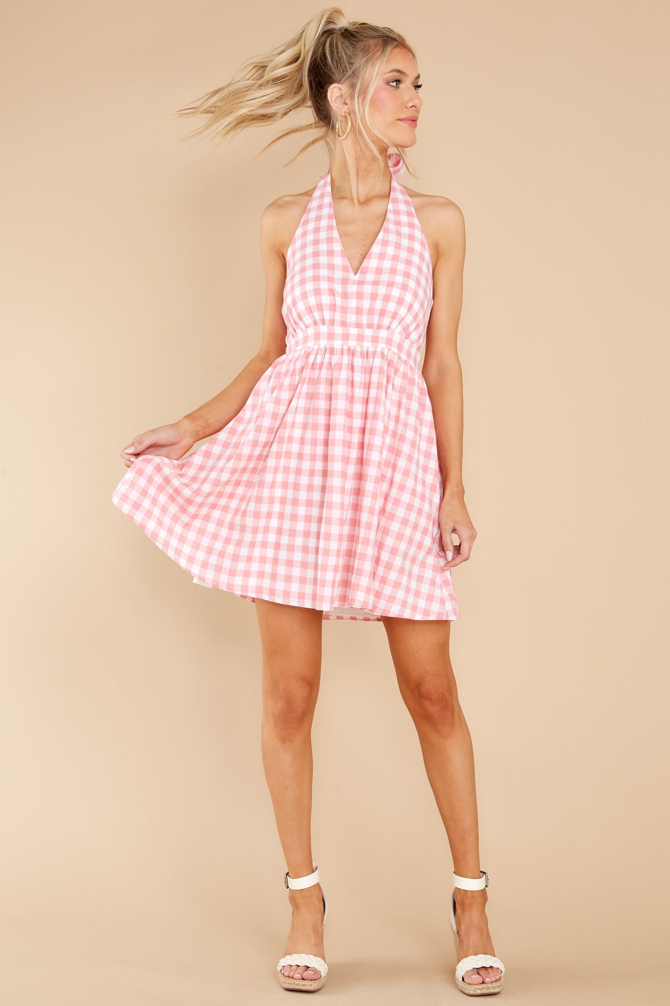 Look My Way Pink Gingham Dress