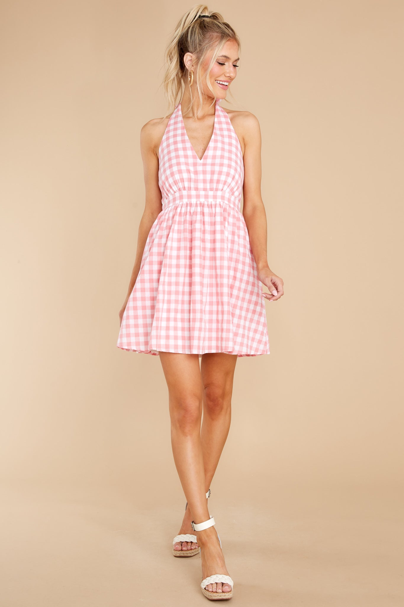 Look My Way Pink Gingham Dress