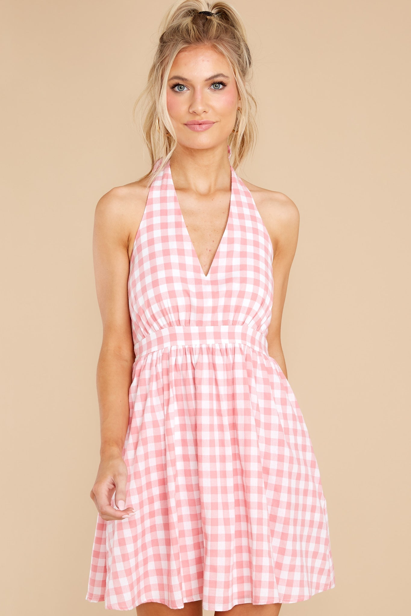 Look My Way Pink Gingham Dress