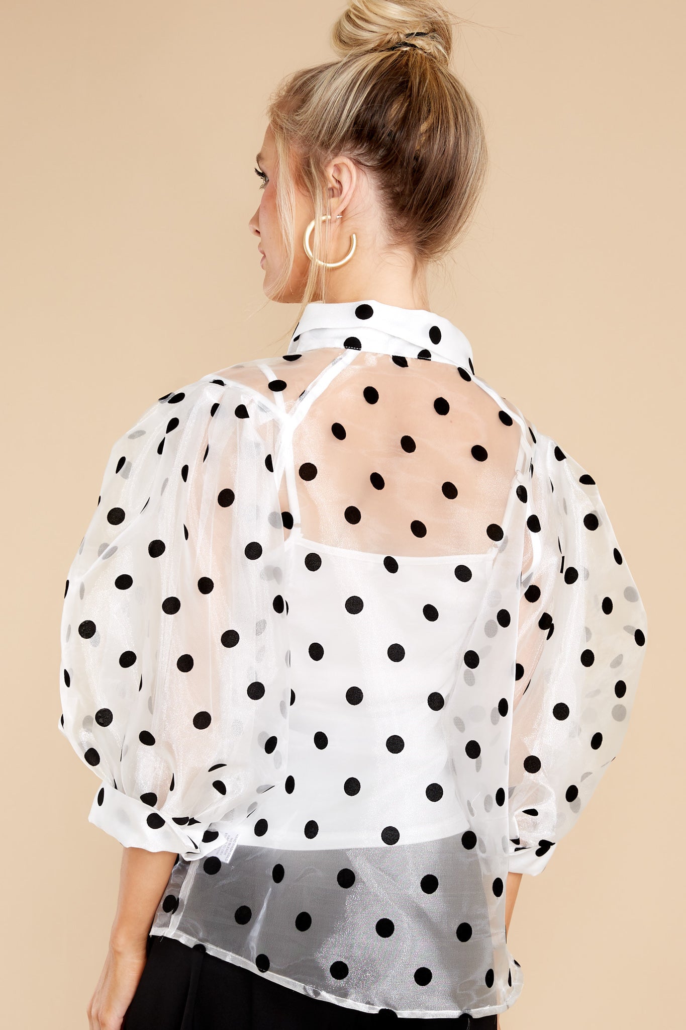 The Rare One White Polka Dot Top