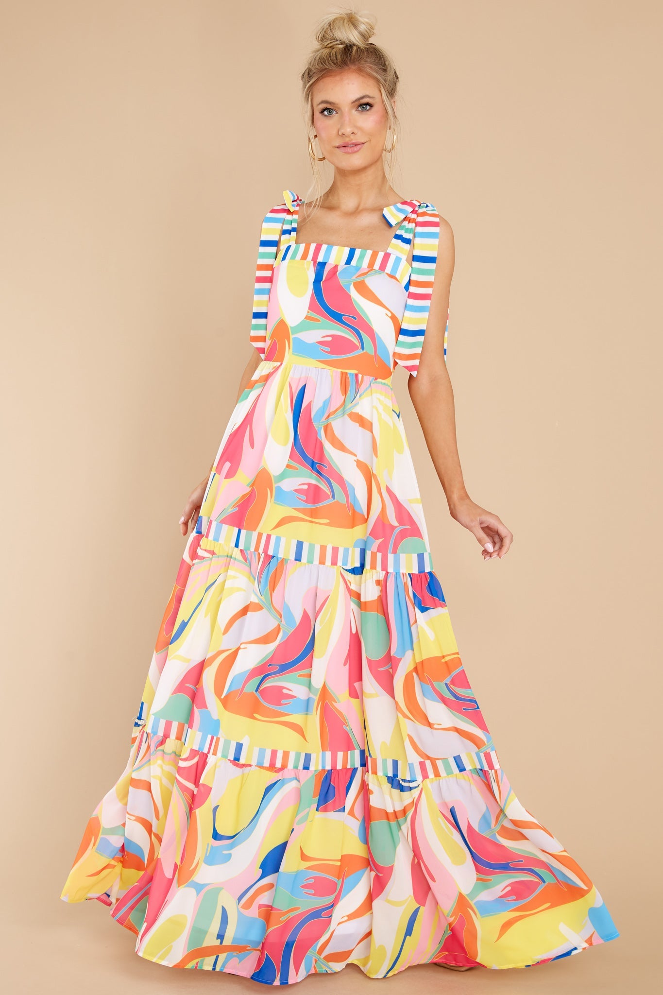 Beyond The Stars Rainbow Print Maxi Dress