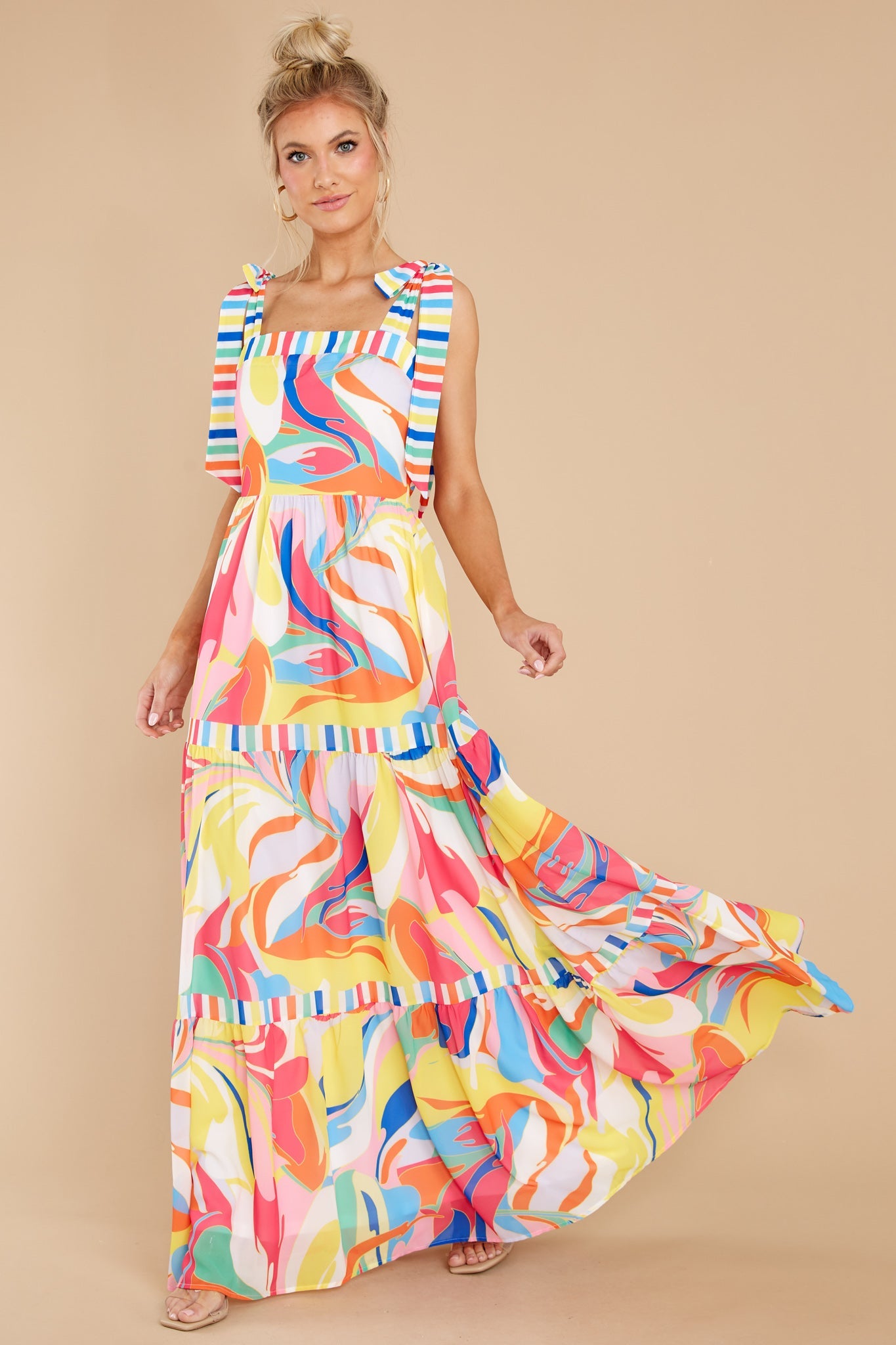 Beyond The Stars Rainbow Print Maxi Dress