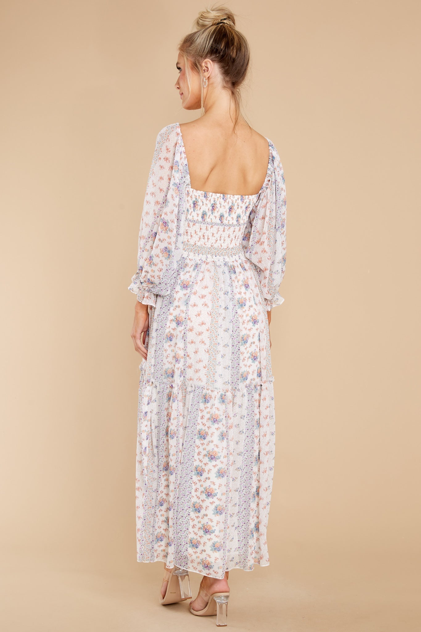 Sonic Bloom Ivory Multi Floral Maxi Dress