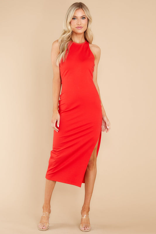 Sparks Will Fly Red Midi Dress