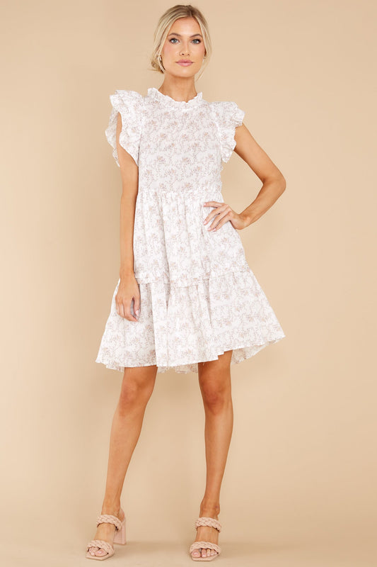 Memories Of Us Ivory Floral Print Dress