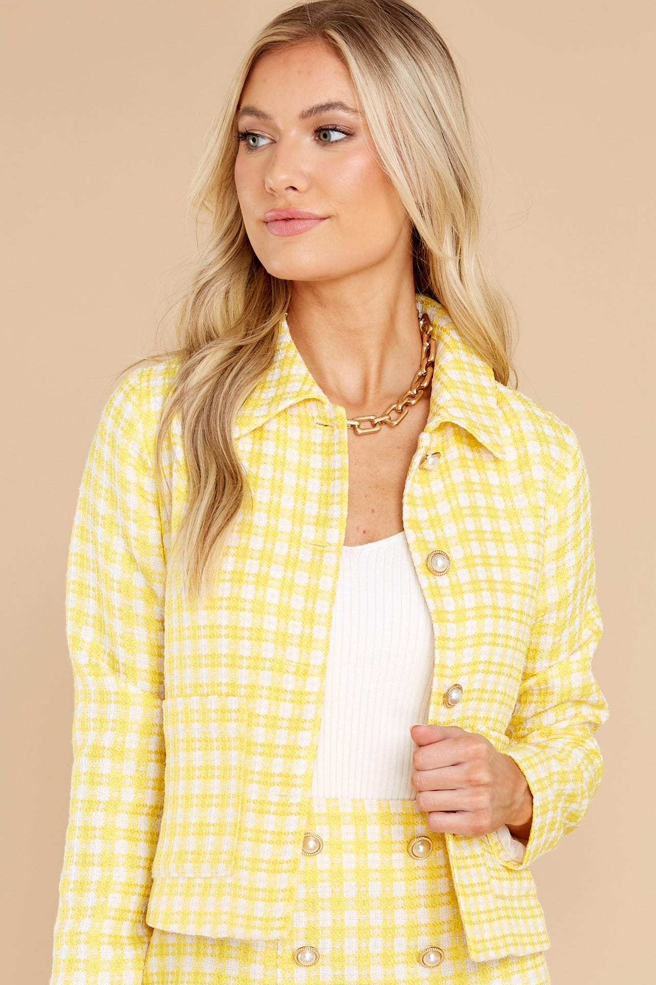 Meet Me On Melrose Yellow Tweed Jacket