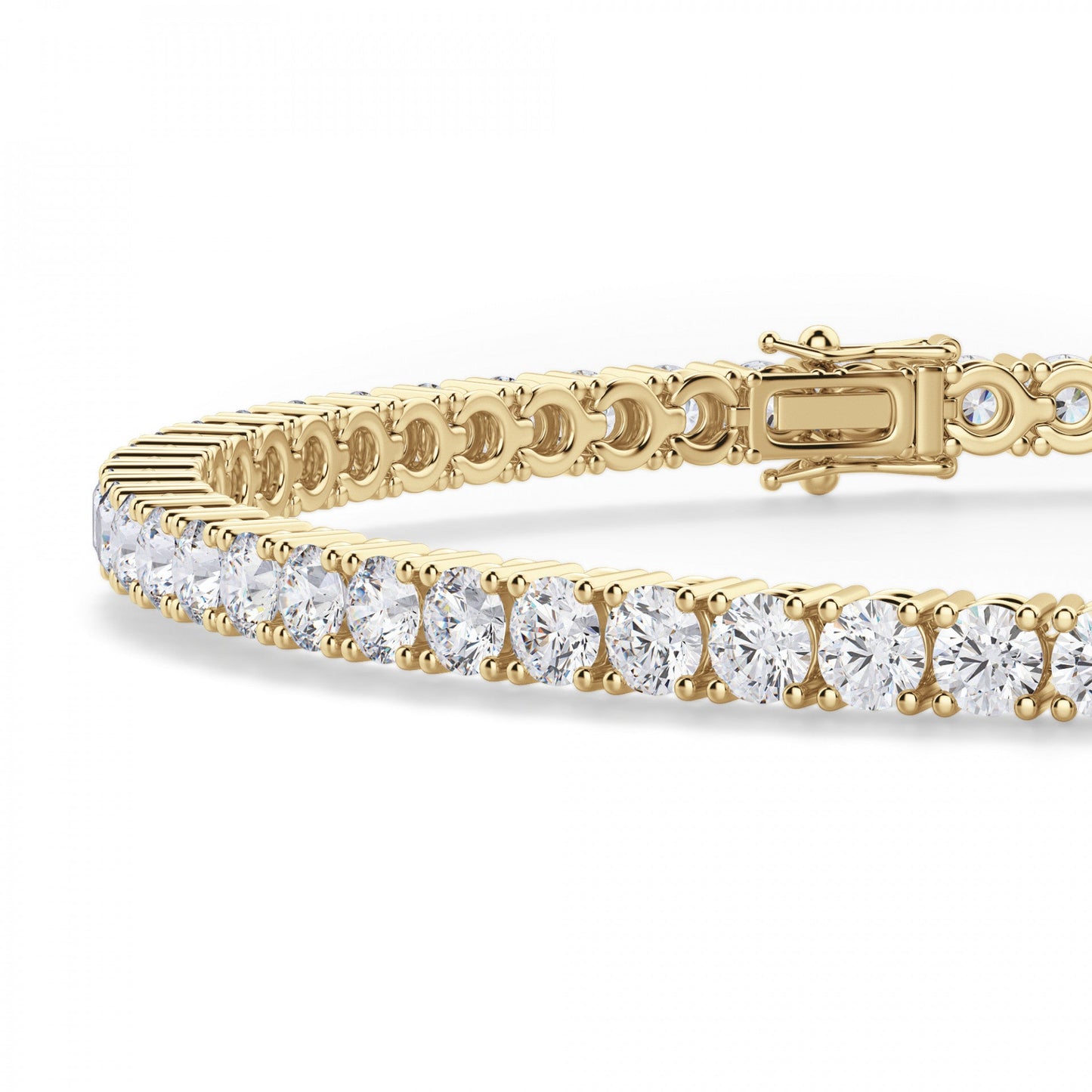 18k Yellow Gold Plate Tennis Bracelet 6 CTW Round Shape Created Moissanite