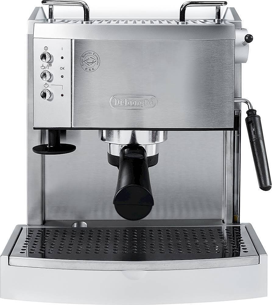 De'Longhi - Espresso Machine with 15 bars of pressure, Milk Frother and removable water tank - Stainless Steel