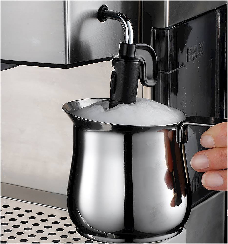De'Longhi - Espresso Machine with 15 bars of pressure, Milk Frother and removable water tank - Stainless Steel