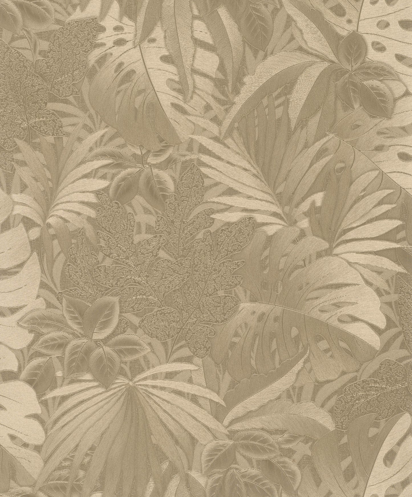 Metallic Jungle Leaves Gold Wallpaper from Eden Collection by Galerie Wallcoverings