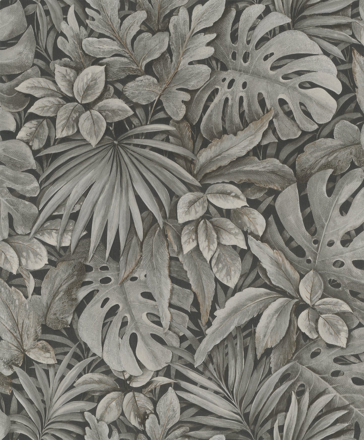 Jungle Leaves Brown Wallpaper from Eden Collection by Galerie Wallcoverings