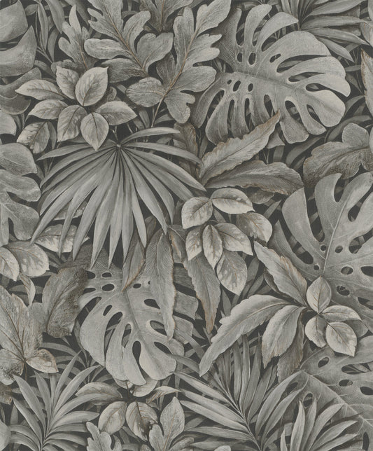 Jungle Leaves Brown Wallpaper from Eden Collection by Galerie Wallcoverings