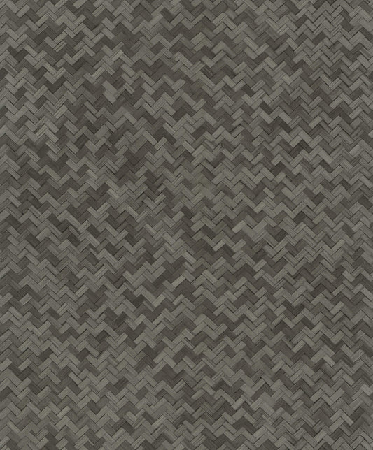 Rattan Anthracite Wallpaper from Eden Collection by Galerie Wallcoverings