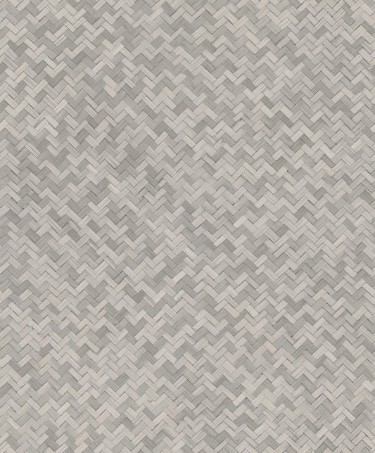 Rattan Greige Wallpaper from Eden Collection by Galerie Wallcoverings