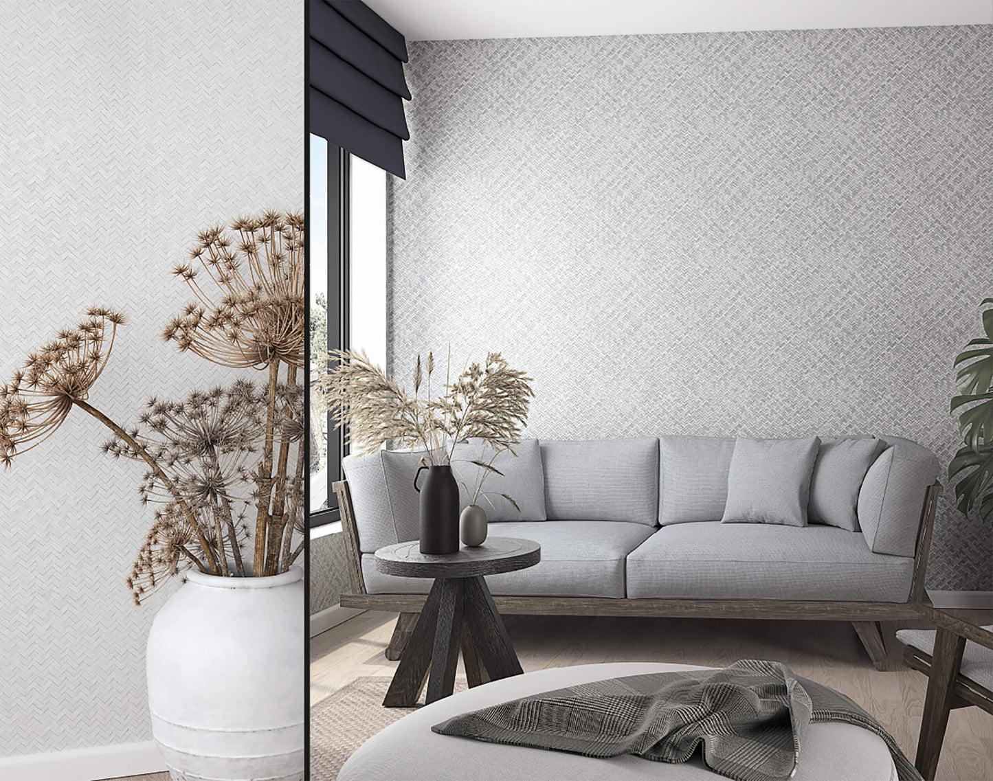 Rattan Grey Wallpaper from Eden Collection by Galerie Wallcoverings