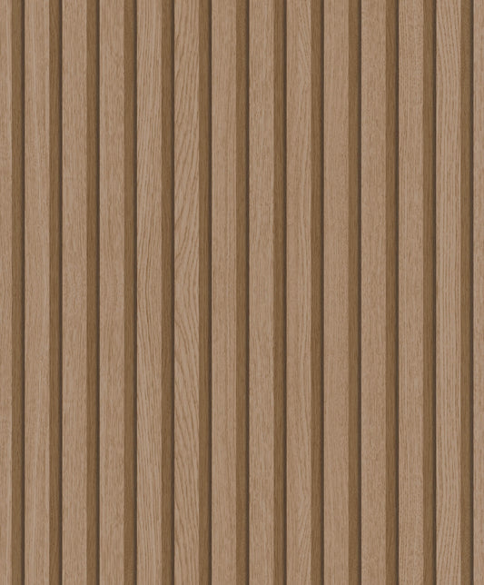 Wood Stripe Brown Wallpaper from Eden Collection by Galerie Wallcoverings