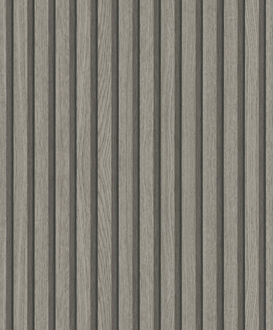 Wood Stripe Grey Wallpaper from Eden Collection by Galerie Wallcoverings