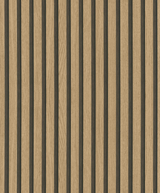 Wood Stripe Dark Brown Wallpaper from Eden Collection by Galerie Wallcoverings