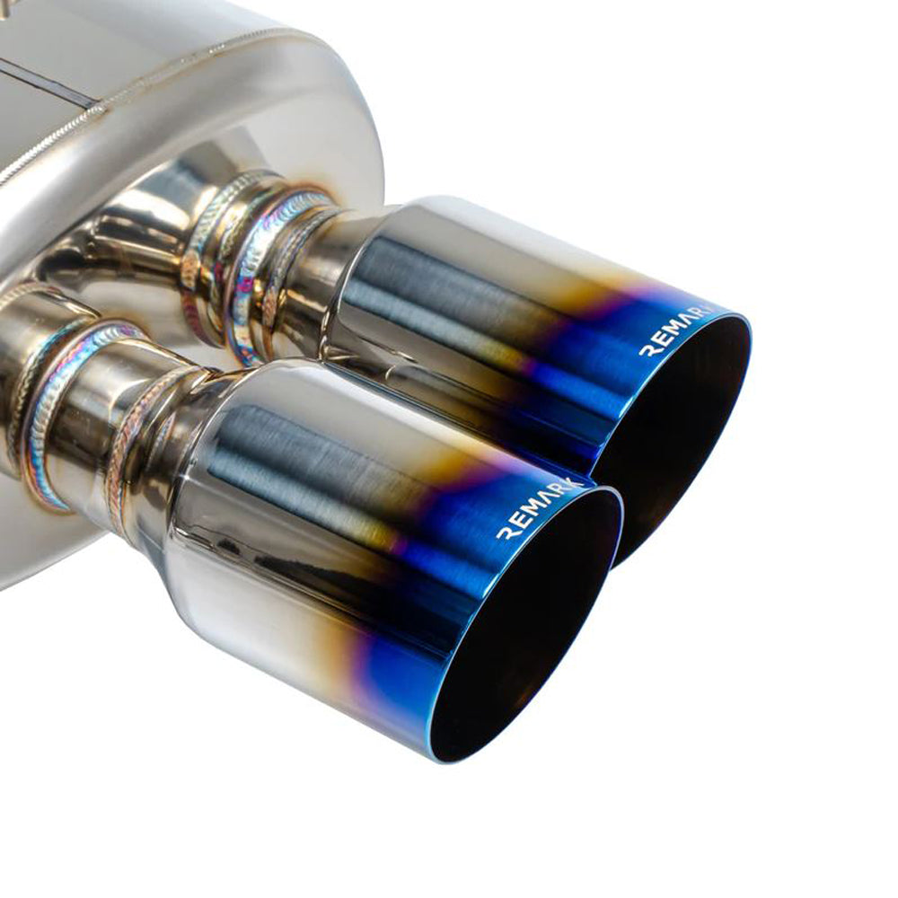 Remark 2015+ Subaru WRX/STi 4in Quad Cat-Back Exhaust Titanium Stainless Resonated (remRK-C4076S-01TC)