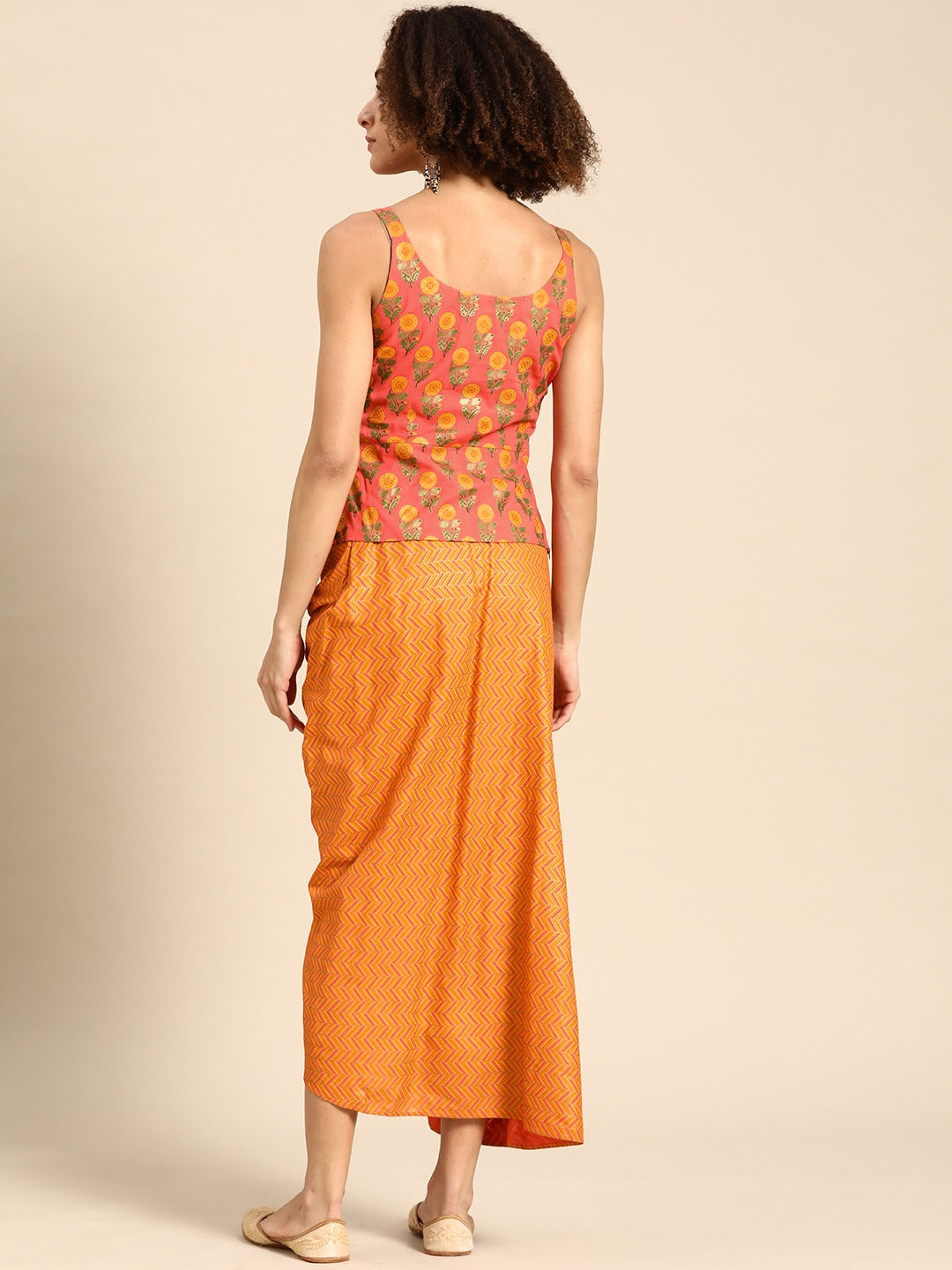 Dhoti Skirt with Long peplum top