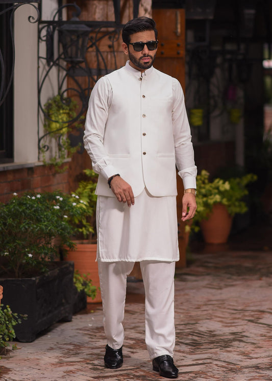 Muraqsh - Off White Kurta Trouser - Ban