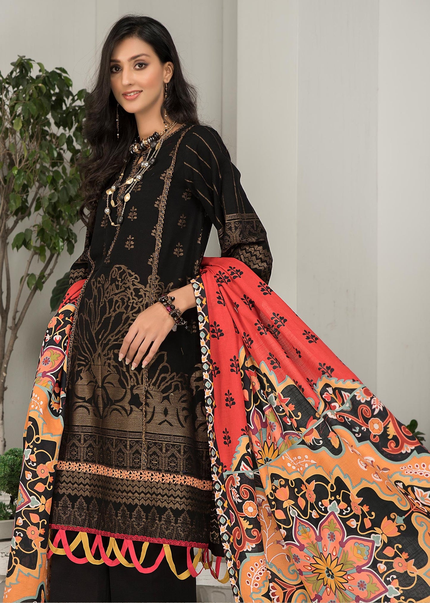 Jacquard - BLACK WAVE  Dyed Khaddar Jacquard