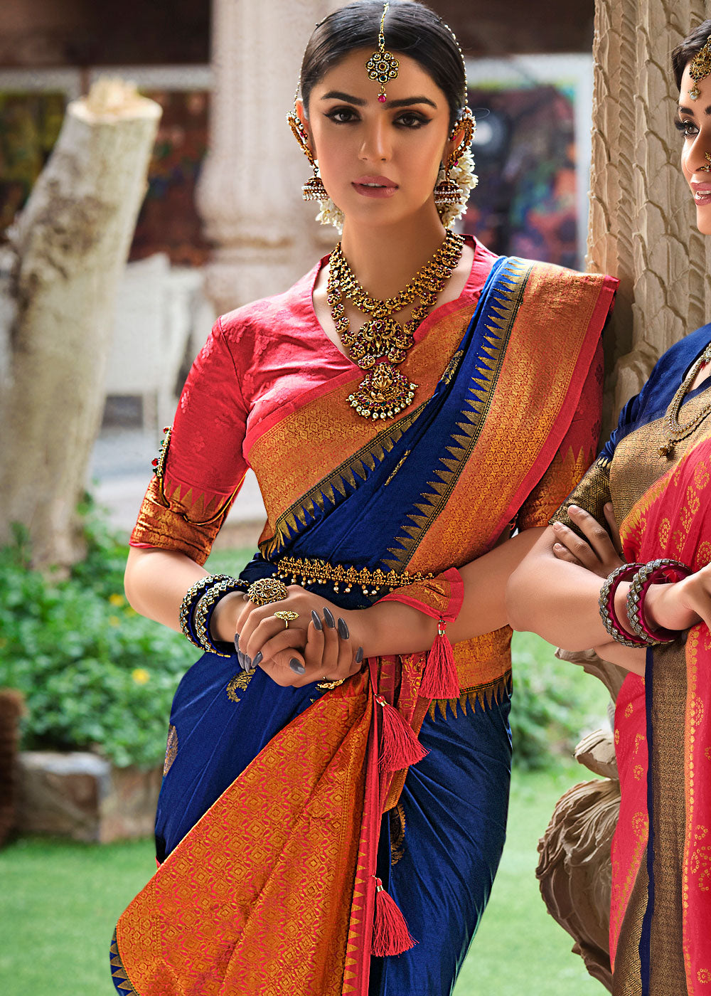 Berry Blue Zari Woven Kanjivaram Silk Saree