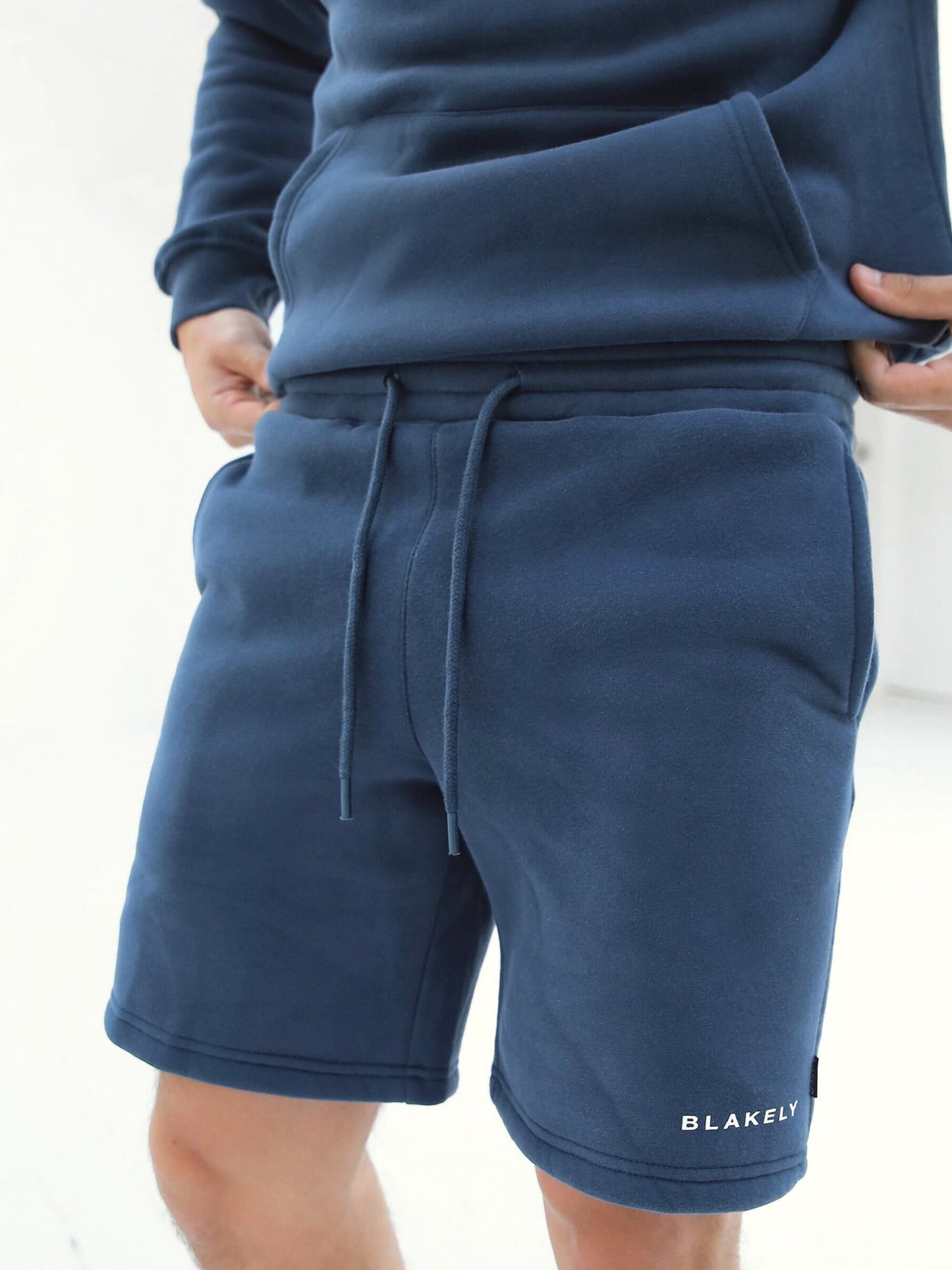 Riviera Initial Jogger Shorts - Mid Blue