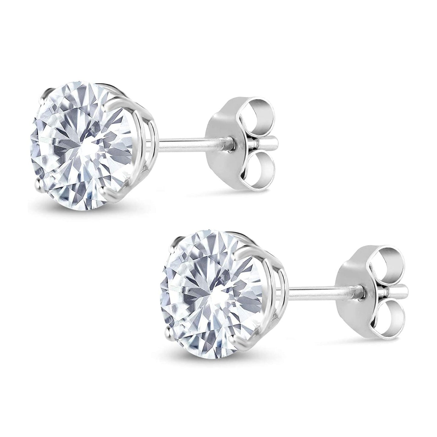 2.00 CTW Forever Classic Earrings Set in 14k White Gold, Created Moissanite